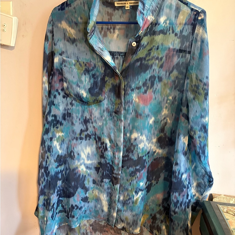 Threads 4 Thought Lightweight Blue Multi-Print Top - M